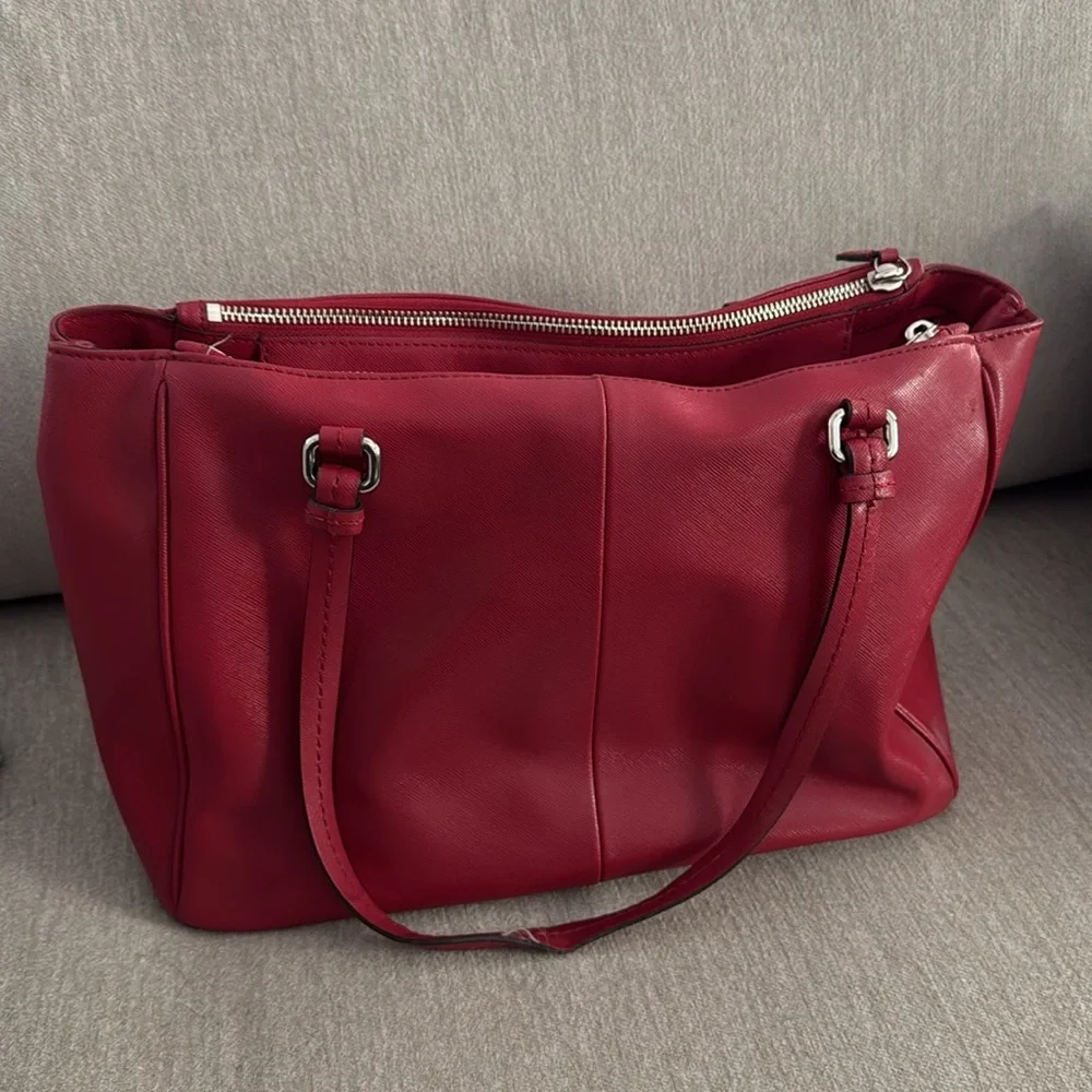 Coach Red Leather Bag Purse - vintage! - Picture 2 of 7